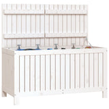 Garden Storage Box White 121x55x64 cm Solid Wood Pine 823844