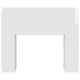 Headboard Cabinet with Storage High Gloss White Engineered Wood 8001196