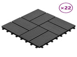 Decking Tile 22 pcs Grey 30 x 30 cm WPC 3444838