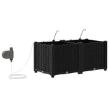 Garden Planter 2 pcs Black 80 x 40 x 37.5 cm Plastic 42002845