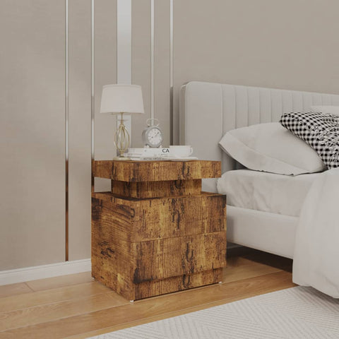 ZNTS Bedside Cabinet Smoked Oak 45x35x52 cm Engineered Wood 326857