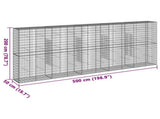 Gabion Basket with Cover 500x50x200 cm Galvanised Iron 3295170