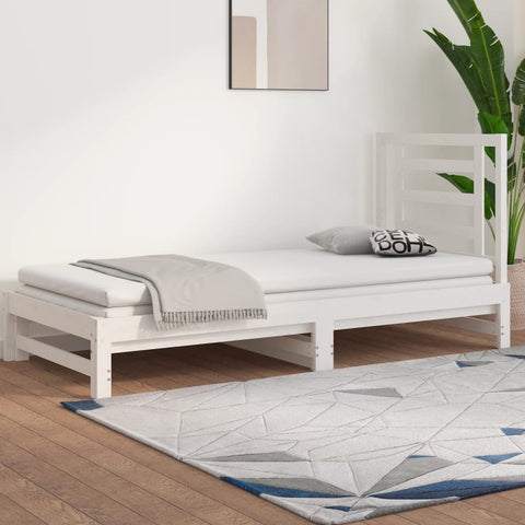ZNTS Pull-out Day Bed without Mattress White 2x cm 3108613