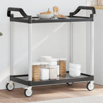 ZNTS 2-Tier Trolley Black 99x50x97 cm Aluminium 30324