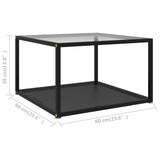Coffee Table Transparent and Black 60x60x35 cm Tempered Glass 322891