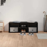 Shoe Bench Black Oak 102 x 35 x 35 cm Engineered Wood 875071