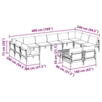 Garden Sofa Set Anthracite Steel 3379027