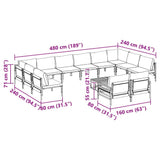 Garden Sofa Set Anthracite Steel 3379027