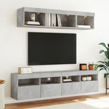 TV Wall Cabinets with LED Lights 2 pcs Concrete Grey 80x30x40 cm 837204