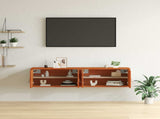 Wall Cabinet 2 pcs Wax Brown 60 x 30 x 30 cm Solid Pine Wood 869943