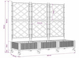 Garden Planter with Trellis&Wheels 3 pcs Brown PP 3423071