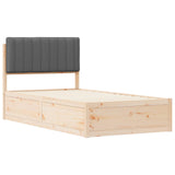 Bed Frame with Upholstered Headboard Dark Grey 100 x 200 cm 877790