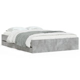 Bed Frame with Drawers without Mattress Concrete Grey 135x190 cm Double 3207311
