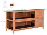 Rabbit Hutch Outdoor Guinea Pig Hutch Bunny Cage with No-Leak Trays, Divider, 136 x 50 x 93cm, T3398P376232