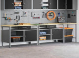 Work Bench Set 3 pcs Red and Grey 255 x 55 x 85 cm Steel 3321397