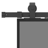 Sliding Door with Hardware Set Black 76x205 cm Tempered Glass 3375919