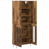 Highboard 2 pcs Old Wood Engineered Wood and Glass 3403165