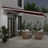 Manual Retractable Awning with LED Burgundy 600x350 cm 3214995