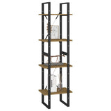 806425 4-Tier Book Cabinet 40x30x140 cm Solid Wood Pine