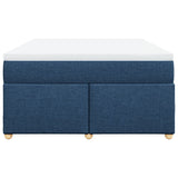 Box Spring Bed with Mattress Blue 140x200 cm Fabric 3285386