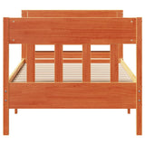 Bed Frame without Mattress Wax Brown 100x200 cm Solid Wood Pine 3306272