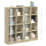 Bookcase with Doors Sonoma Oak 136x37x142 cm Engineered Wood 3206519