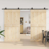 Sliding Door Hardware Kit 305 cm Steel Black 3295787