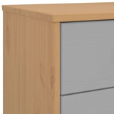 Drawer Cabinet OLDEN Grey and Brown Solid Wood Pine 358589
