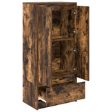Cabinet with Drawer Smoked Oak 55.5x34x119.5 cm Engineered Wood 861647