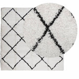 ZNTS Shaggy Rug PAMPLONA High Pile Modern Cream and Black 200x200 cm 375370