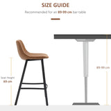 Bar Stools Set of 2, PU Leather Kitchen Stools, Upholstered Breakfast Bar Chairs with Backrest, T3398P343520