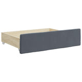Bed Storage Drawers 2 pcs Dark Grey Engineered Wood and Velvet 833929