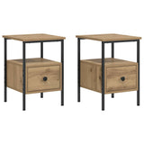Bedside Cabinets 2 pcs Artisan Oak 34x36x50 cm Engineered Wood 857265