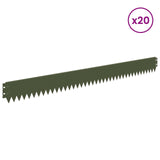 Lawn Edging 20 pcs 103 x 10 cm Steel Olive Green 8008335