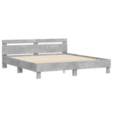Bed Frame Concrete Grey Engineered Wood, Plywood Super King 3207402