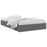 Storage Bed with Mattress Dark Grey 120 x 200 cm Fabric 3369999