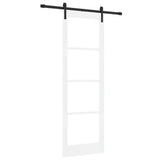 Sliding Door ORKDAL White 78 x 232 cm Solid Pine Wood and Glass 3331940