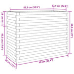 ZNTS Garden Planter White 90x40x68.5 cm Solid Wood Pine 3282490