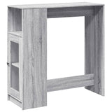 ZNTS Bar Table with Racks Grey Sonoma 101x40x103.5 cm Engineered Wood 854369