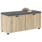 Hall Bench with Cushion with Shelf Sonoma Oak 100 x 38 x 46 cm 891490
