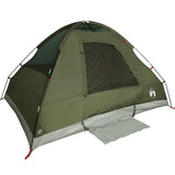 Camping Tent Dome 4-Person Olive Green Waterproof 4009642