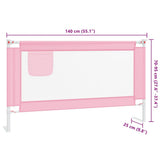 Toddler Safety Bed Rail Pink 140x25 cm Fabric 10201