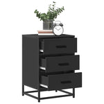 ZNTS Bedside Cabinet Black 40x34.5x60 cm Engineered Wood and Metal 848719