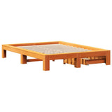 Bed Frame without Mattress Wax Brown 160x200 cm Solid Wood Pine 3308995