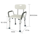 ZNTS Medical Bathroom Safety Shower Tub Aluminium Alloy Bath Chair Bench with Back & Handle White 28373479