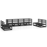 8 Piece Garden Lounge Set Black Solid Pinewood 3075433