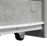 Narrow Bathroom Cupboard with Wheels Concrete Grey Engineered Wood 855298