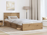 Bed Frame Artisian Oak 100 x 200 cm Engineered wood 3407921