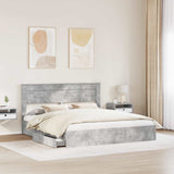 Storage Bed Concrete Grey 200 x 200 cm Engineered Wood 3409890