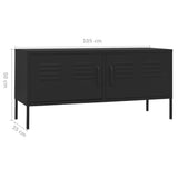 TV Cabinet Black Steel Medium Adjustable Feet TV Cabinet 336232